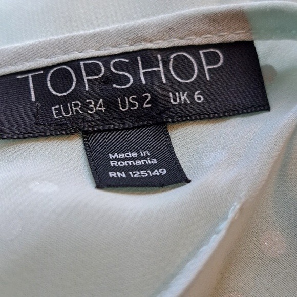 Topshop Spring Gore Evening Prom Dress Maxi Metallic Twist Mint Green  -… - Picture 9 of 12